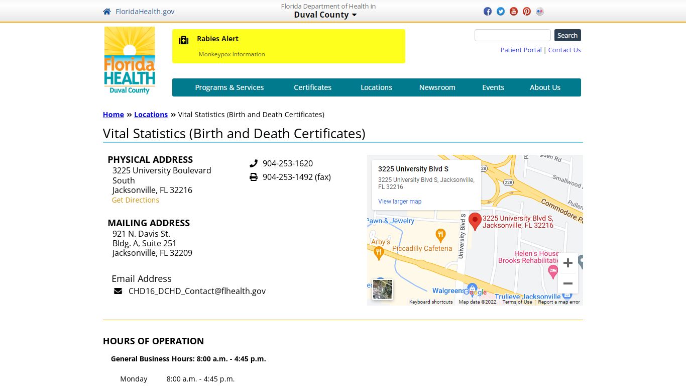 Vital Statistics (Birth and Death Certificates) | Florida Department of ...